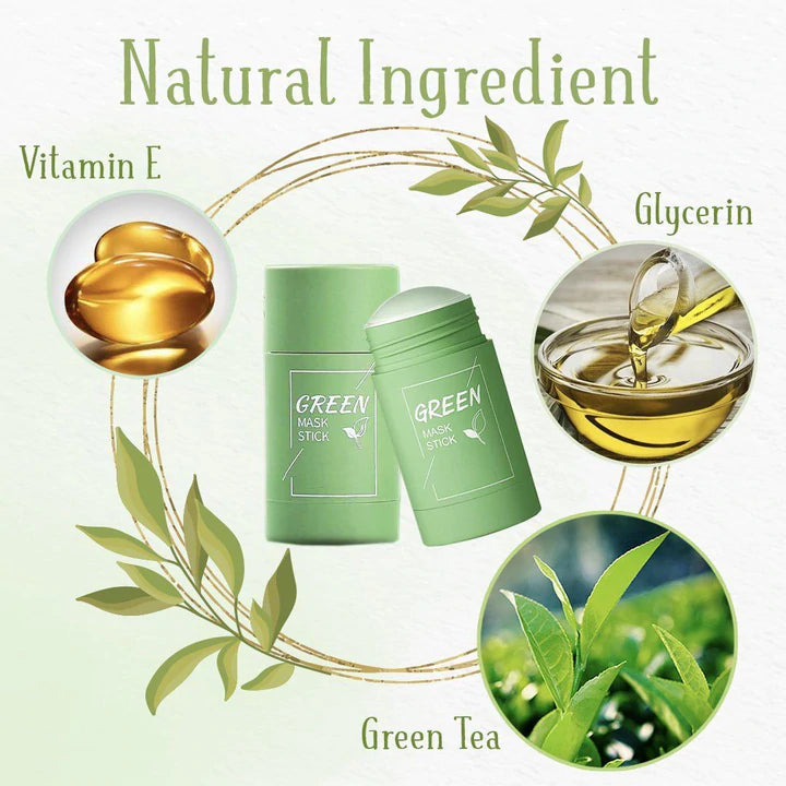 Lot de 2 masques pour visage en stick au thé vert, 40 g