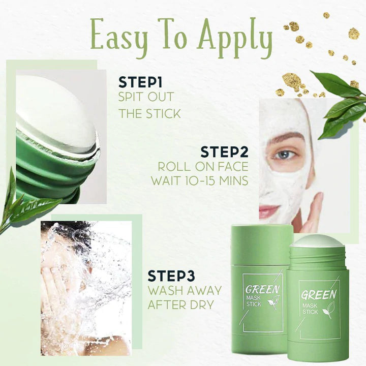 Lot de 2 masques pour visage en stick au thé vert, 40 g