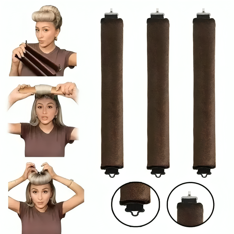 Lot de 3 bigoudis en mousse sans chaleur