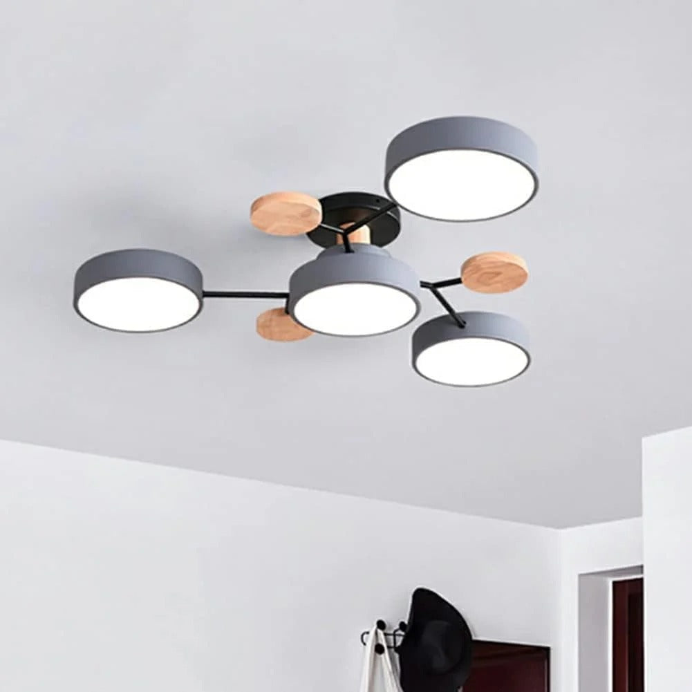 Plafonnier LED à plusieurs points lumineux en fer et acrylique