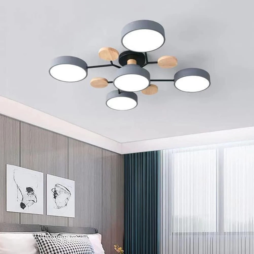 Plafonnier LED à plusieurs points lumineux en fer et acrylique