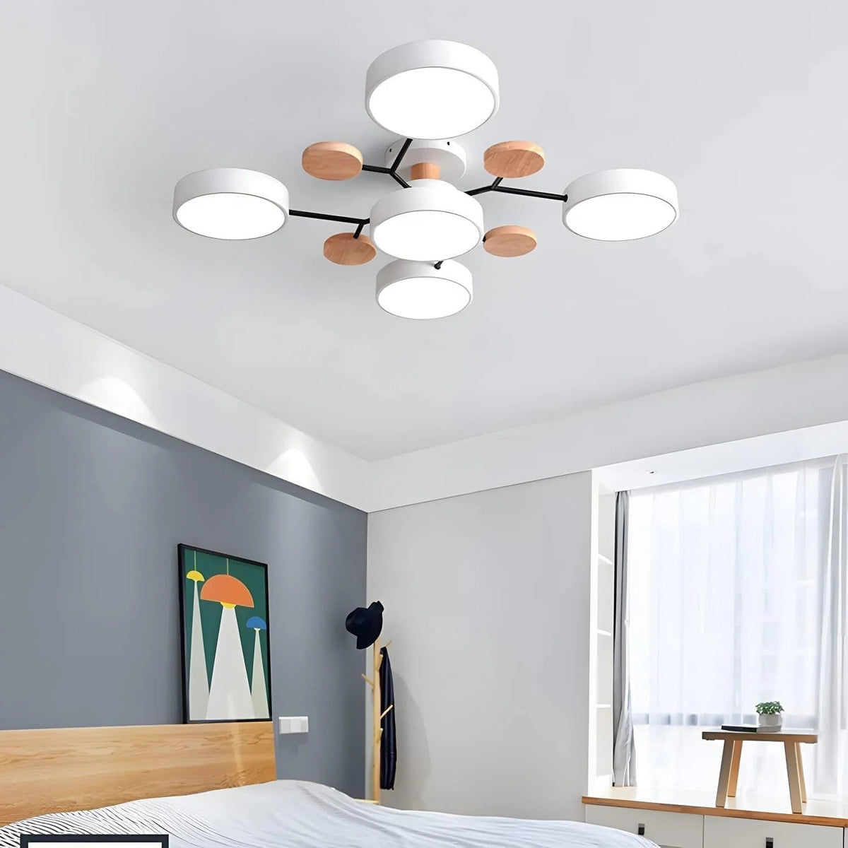 Plafonnier LED à plusieurs points lumineux en fer et acrylique