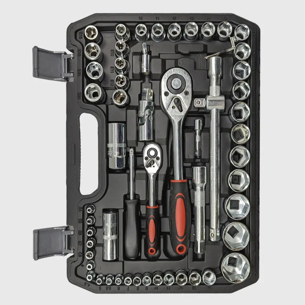 Coffret de douilles et cliquets en chrome-vanadium, 108 pièces