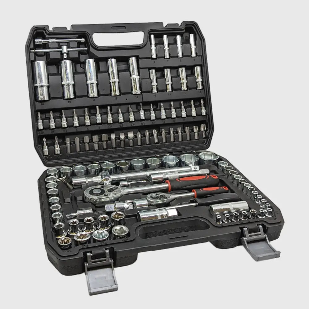 Coffret de douilles et cliquets en chrome-vanadium, 108 pièces