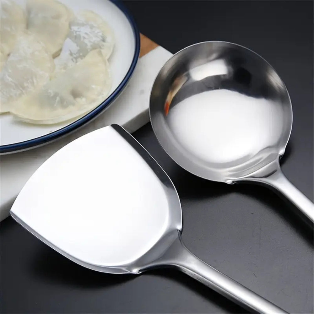 Lot de cinq ustensiles de cuisine à manches ergonomiques