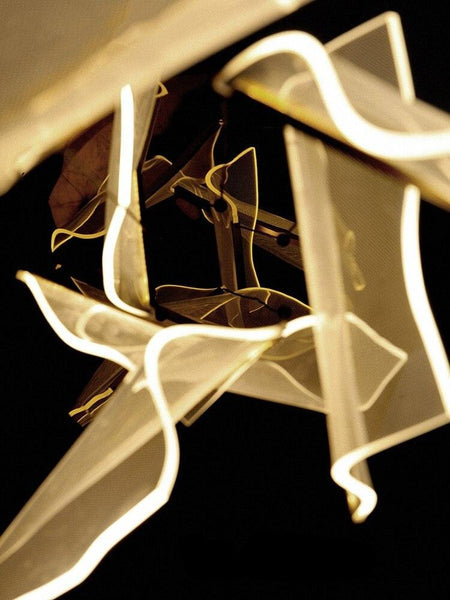 Lustre LED doré à 6 lumières avec base ronde – image 37