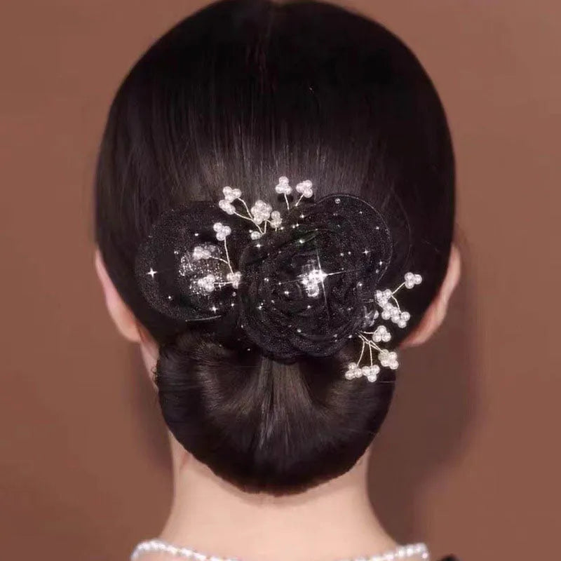 Lot de 2 accessoires à chignon à motifs floraux