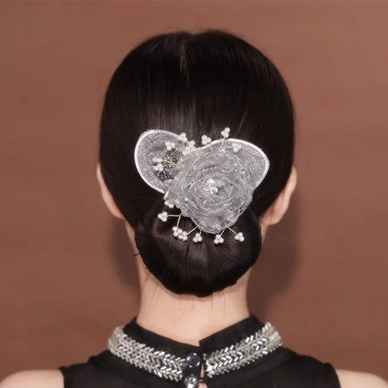Lot de 2 accessoires à chignon à motifs floraux