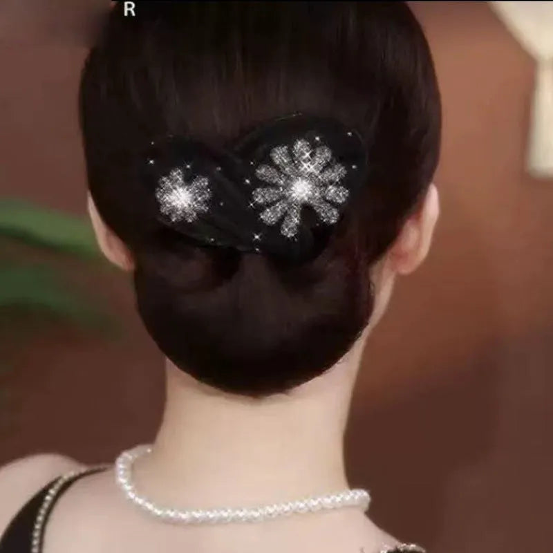 Lot de 2 accessoires à chignon à motifs floraux