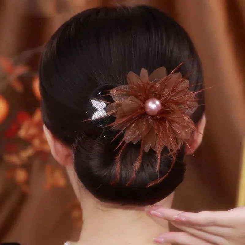 Lot de 2 accessoires à chignon à motifs floraux