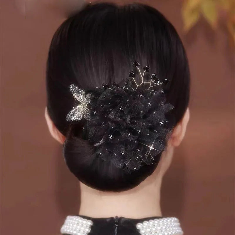 Lot de 2 accessoires à chignon à motifs floraux