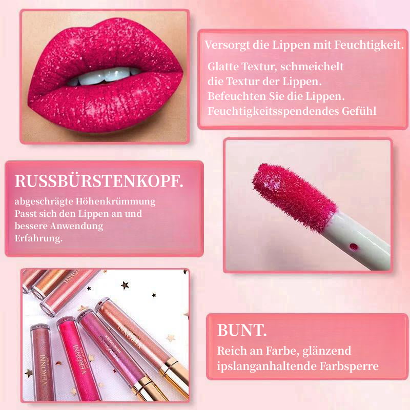 Rouge à lèvres liquide à fini métallique scintillant