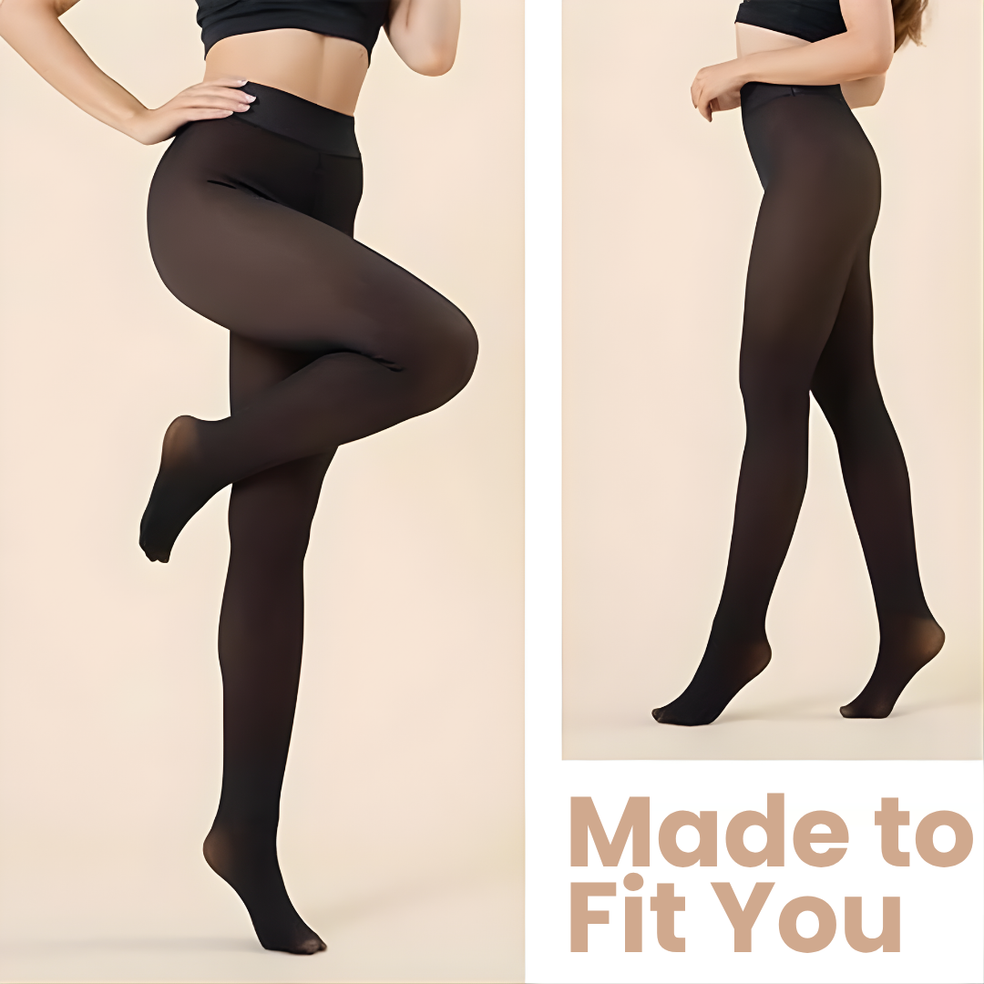 Collants doublés polaire sans coutures effet transparent