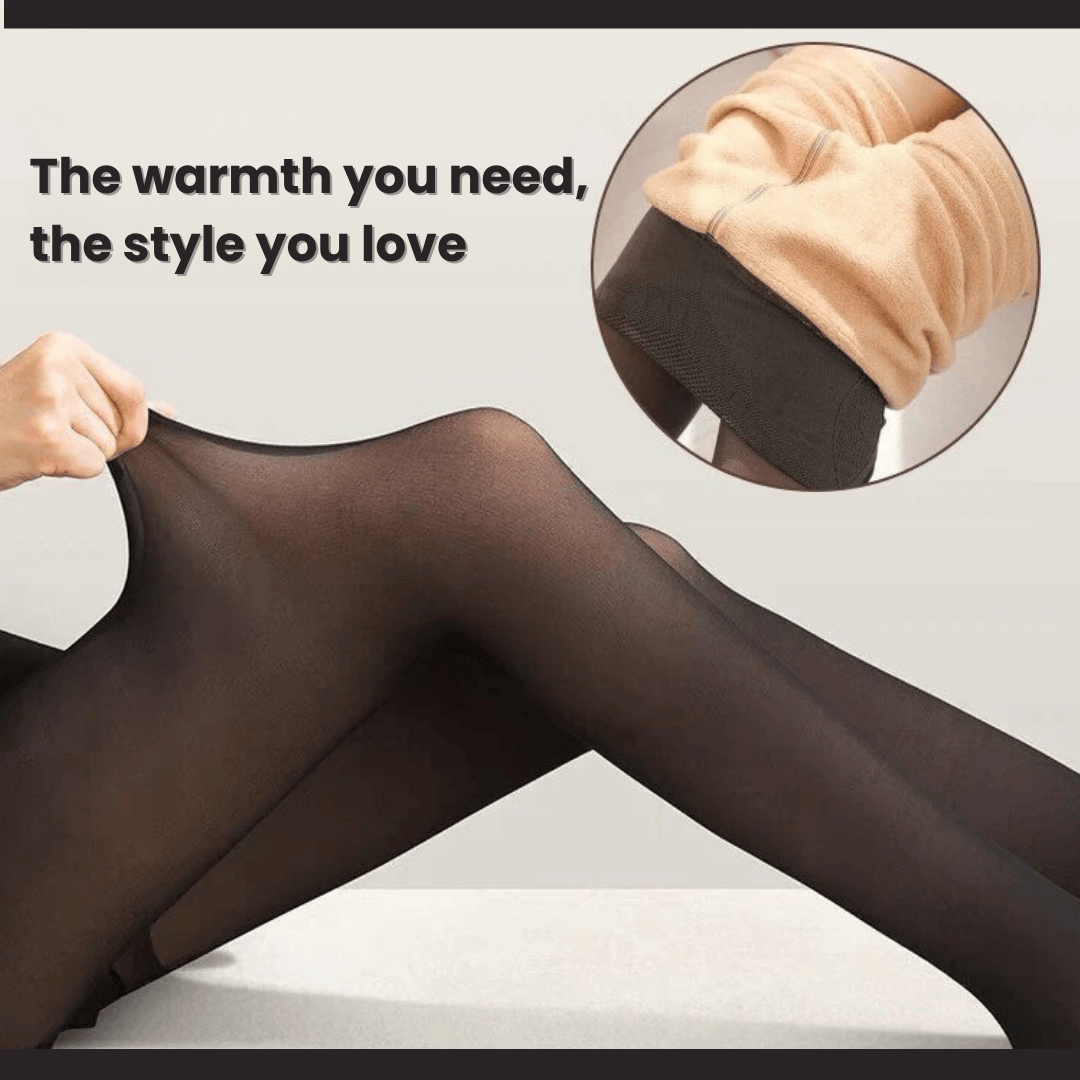 Collants doublés polaire sans coutures effet transparent