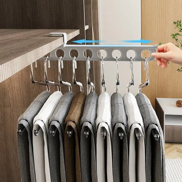 Lot de 2 rails coulissants pour penderie en aluminium et PET