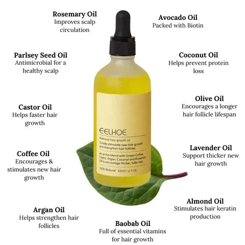 Huile de soin capillaire pour massage du cuir chevelu