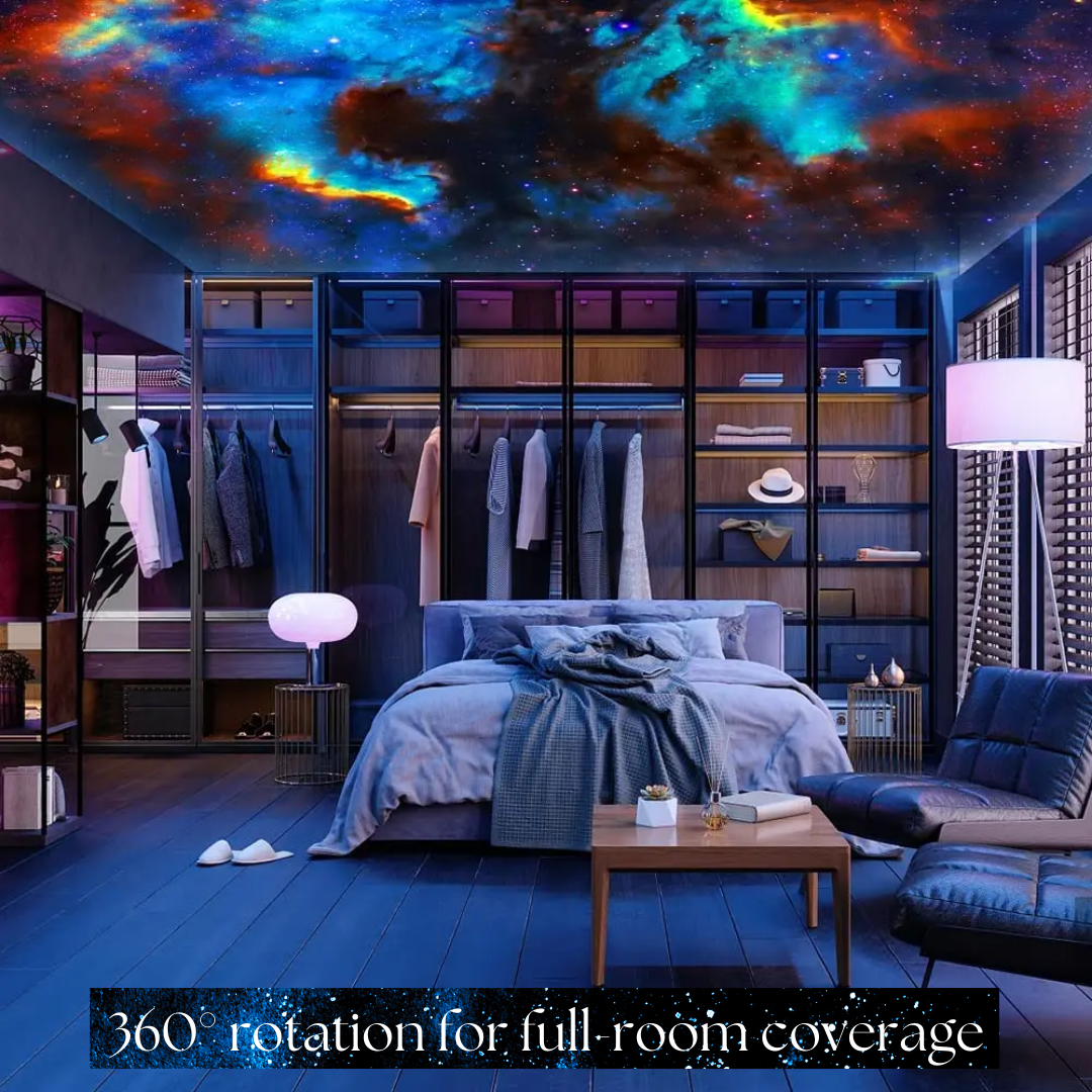 Projecteur d'étoiles LED à rotation 360° et disques de scènes