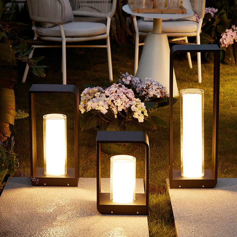 Borne lumineuse extérieure à LED, format carré