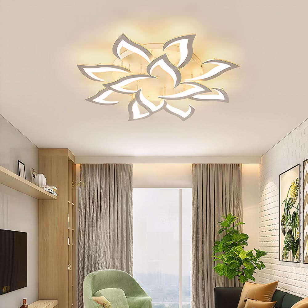 Plafonnier LED floral noir à 3 lumières – image 13