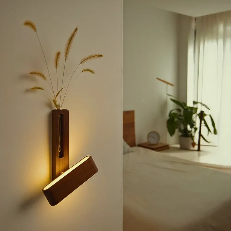 Lampe murale rechargeable avec vase intégré