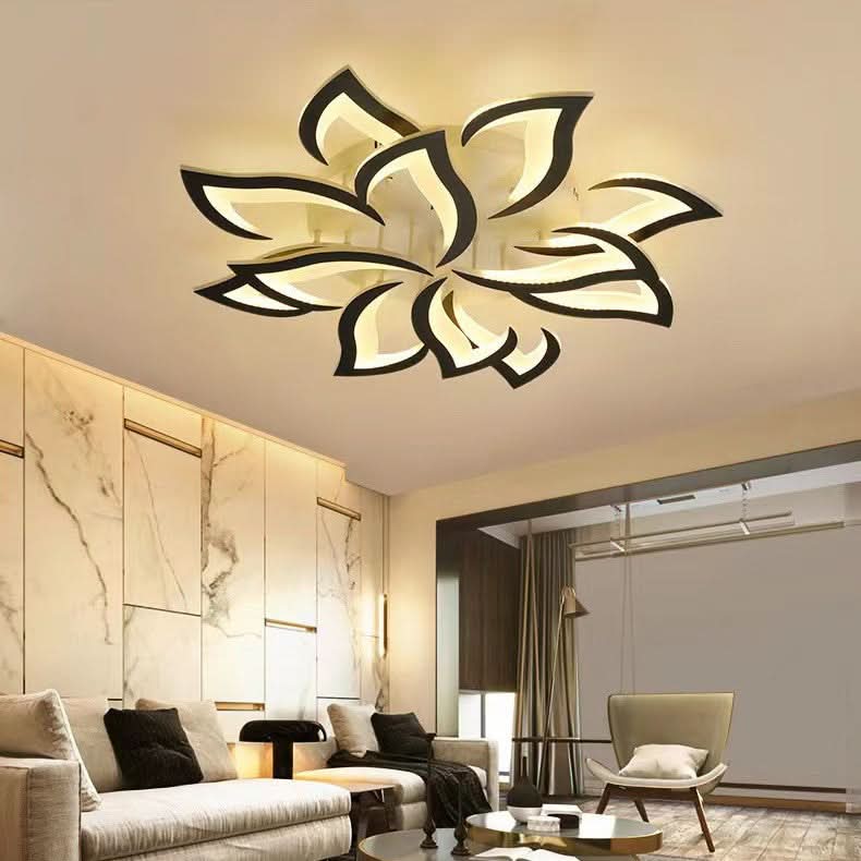 Plafonnier LED floral noir à 3 lumières – image 4