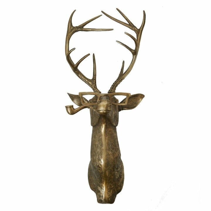 Décoration murale tête de cerf à bois texturés