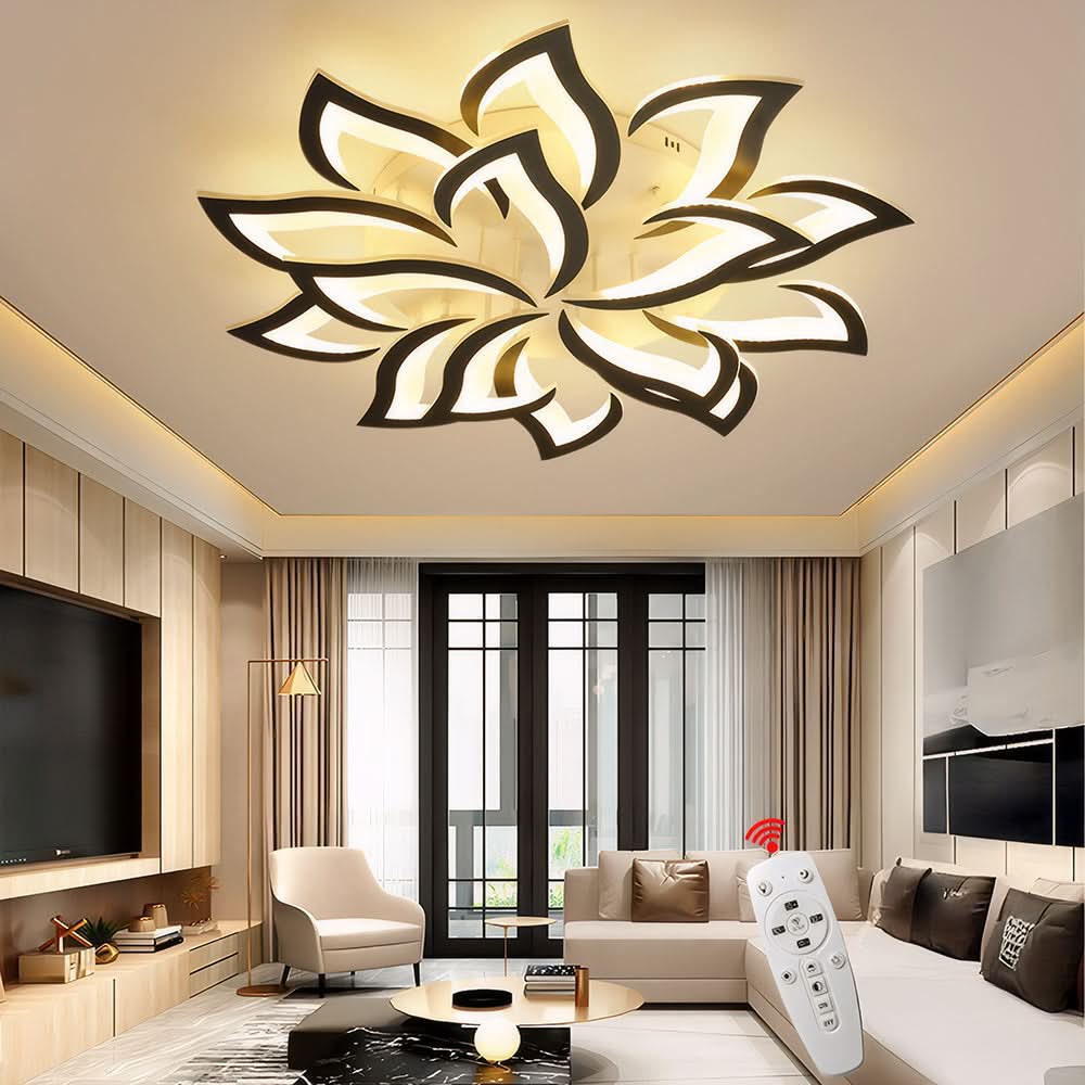 Plafonnier LED floral noir à 3 lumières – image 5