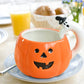 Tasse citrouille en céramique avec anse fantôme