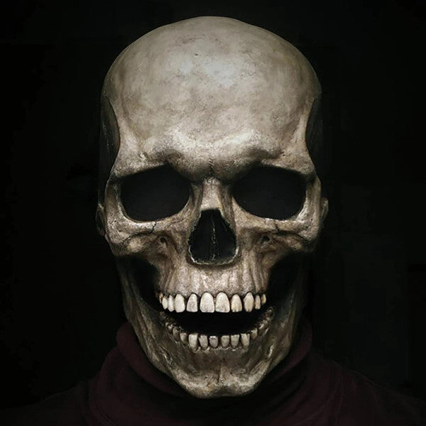 Masque de crâne en latex avec mâchoire mobile pour Halloween