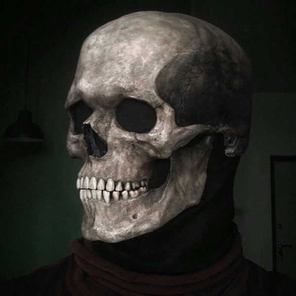 Masque de crâne en latex avec mâchoire mobile pour Halloween