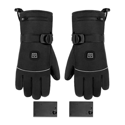 Gants chauffants noirs en nylon à alimentation au choix