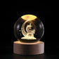 Lampe boule décorative à motif cosmique et LED chaude
