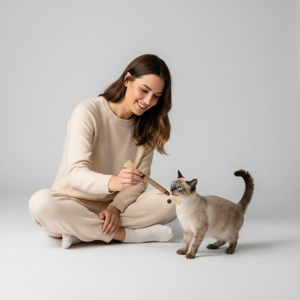 Jouet Bâton à Mâcher pour Chat – Jouet Interactif pour Mastication et Divertissement Félin