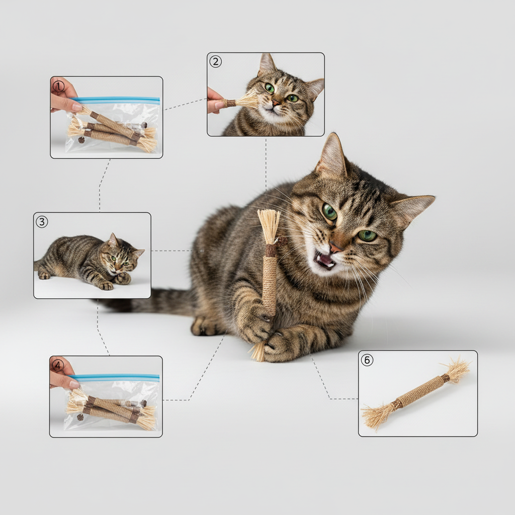 Jouet Bâton à Mâcher pour Chat – Jouet Interactif pour Mastication et Divertissement Félin