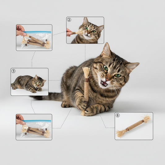 Jouet Bâton à Mâcher pour Chat – Jouet Interactif pour Mastication et Divertissement Félin