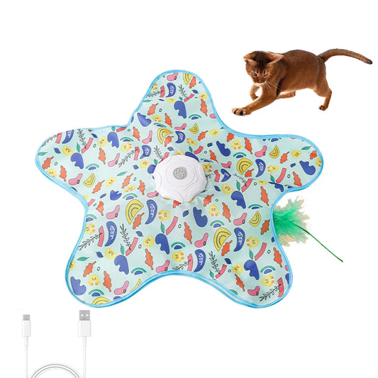 Jouet Interactif Cache-Cache Automatique pour Chat – Plume Motorisée USB 3 Modes Anti-Ennui