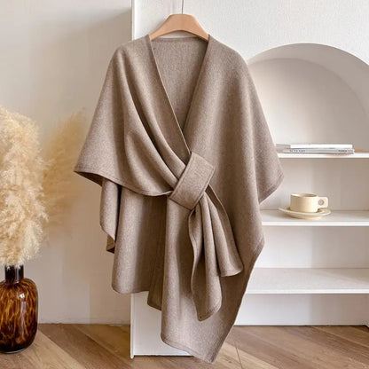 Manteau châle en mélange de microfibres