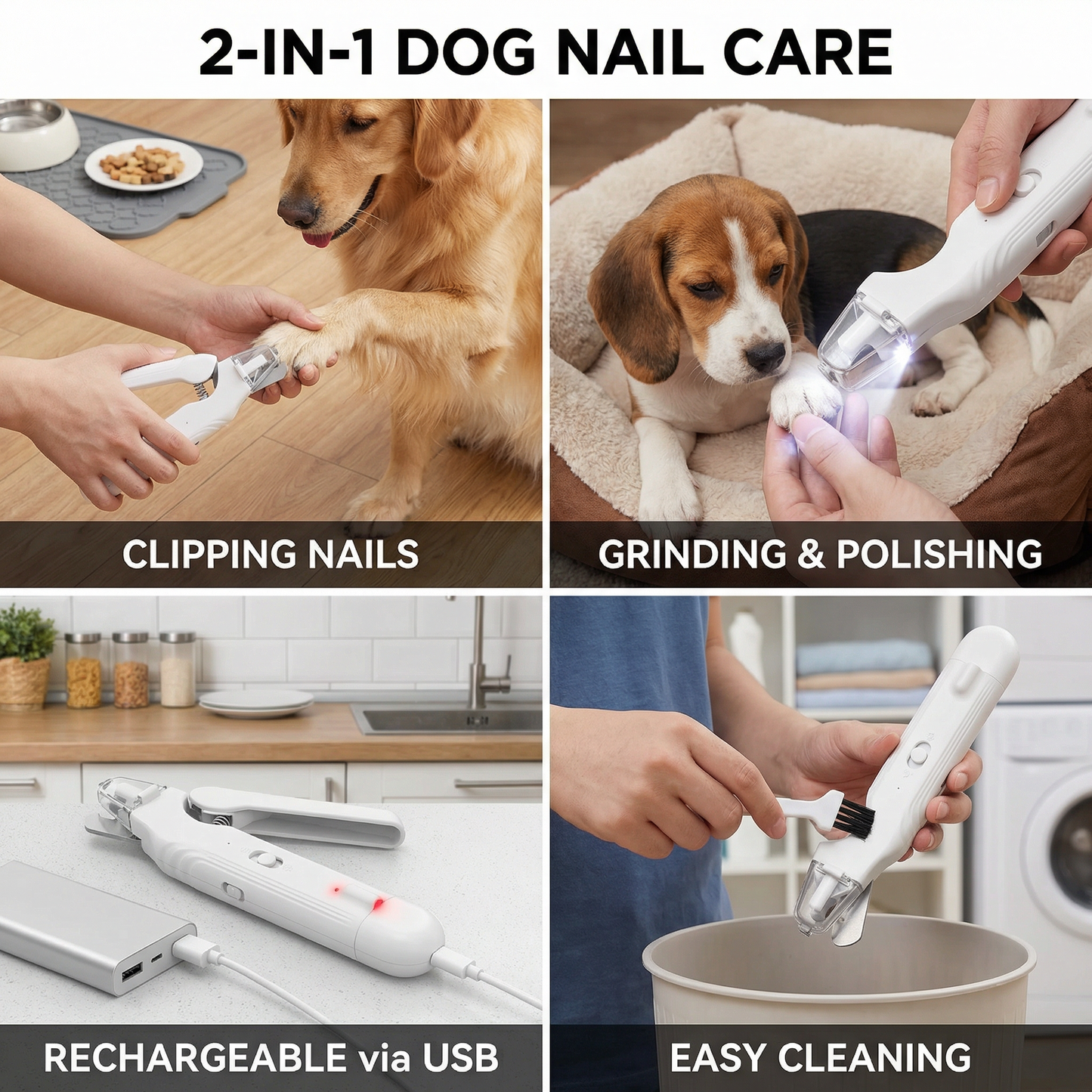 Coupe-griffes et lime électrique 2-en-1 pour chien – image 4