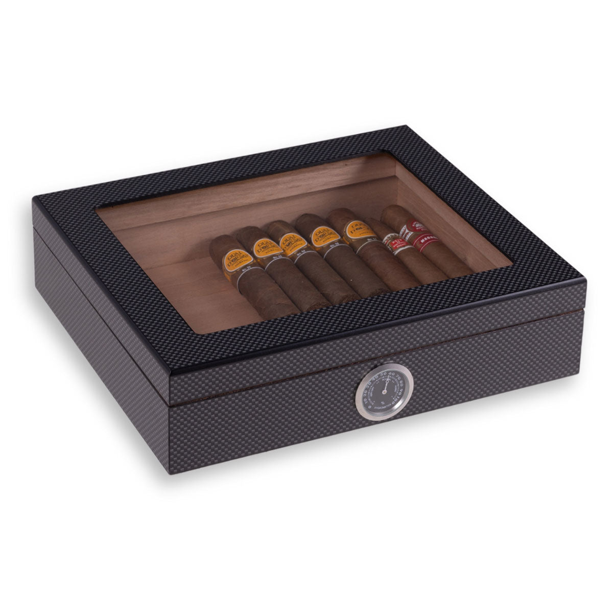Coffret de rangement pour quinze cigares avec hygromètre