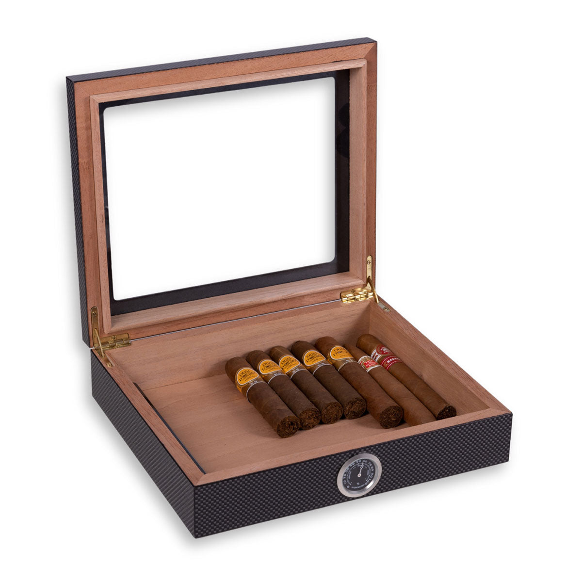Coffret de rangement pour quinze cigares avec hygromètre