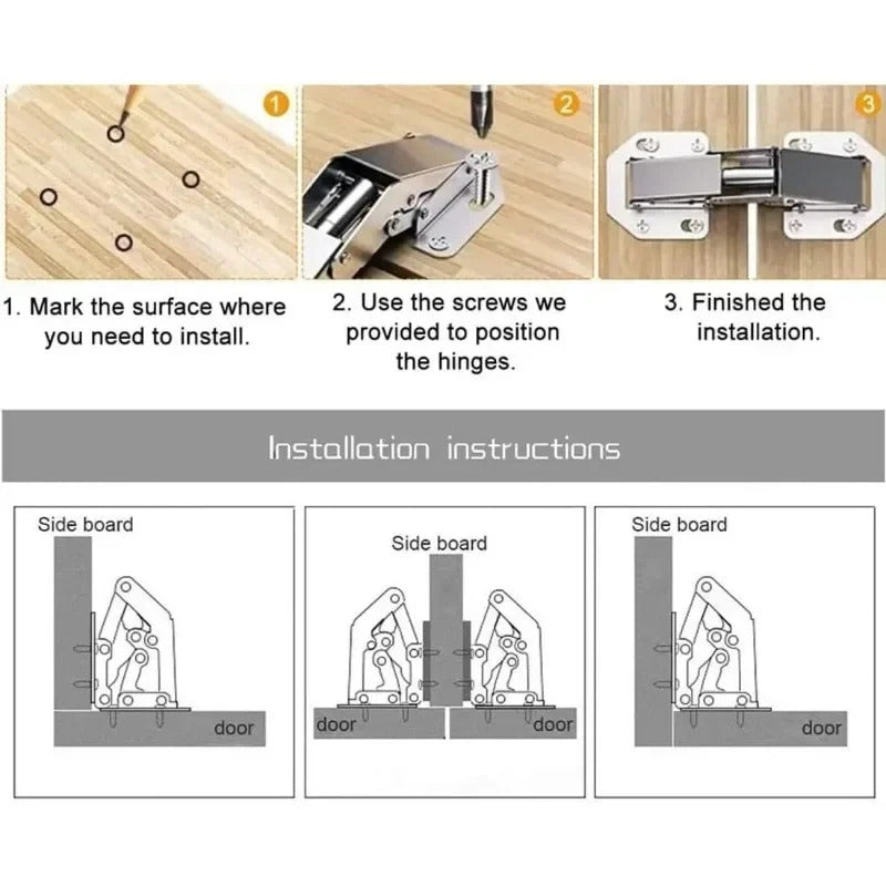 Lot de 10 charnières d’armoire à fermeture douce – image 6