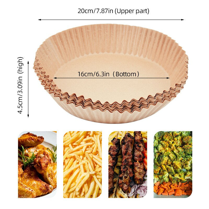 Lot de 50 protections pour panier de friteuse à air