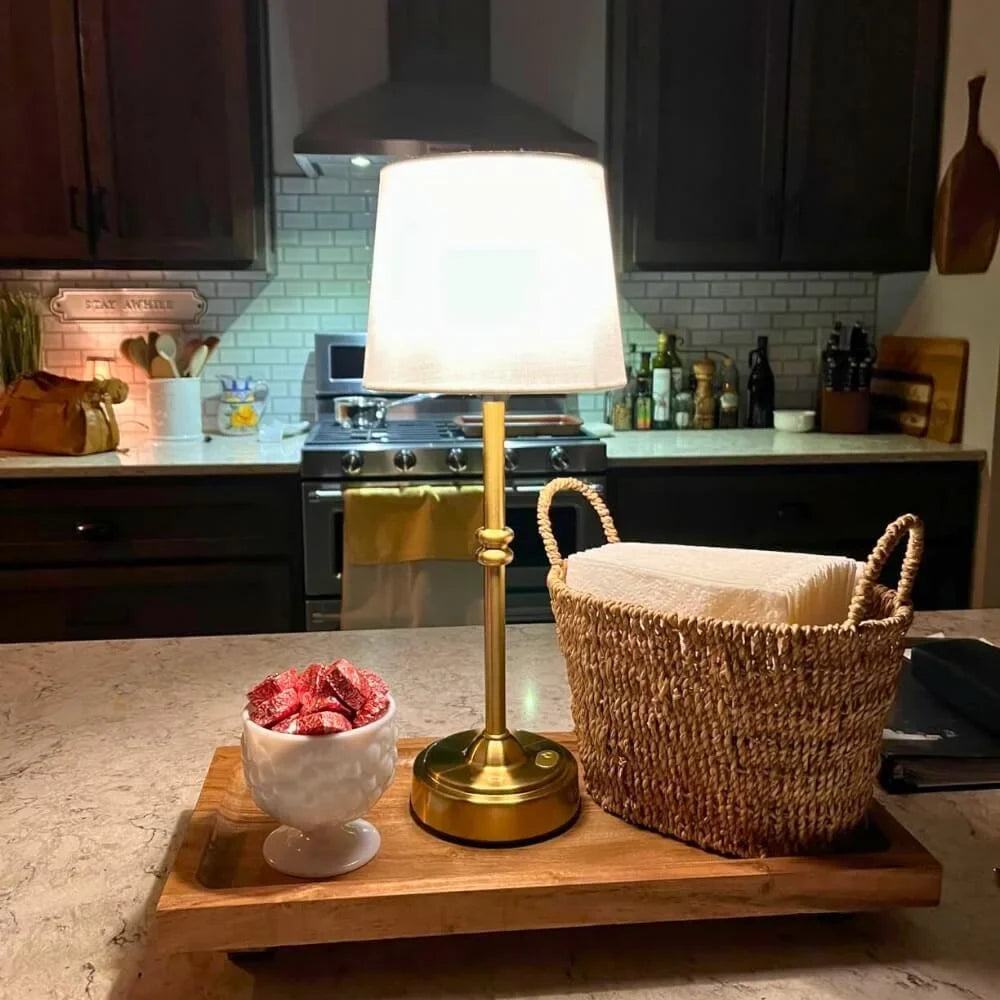 Lampe de table LED sans fil avec abat-jour textile – image 12