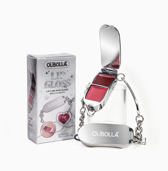 Coffret gloss et bracelet à breloques – Maquillage et bijou – Lot de 2