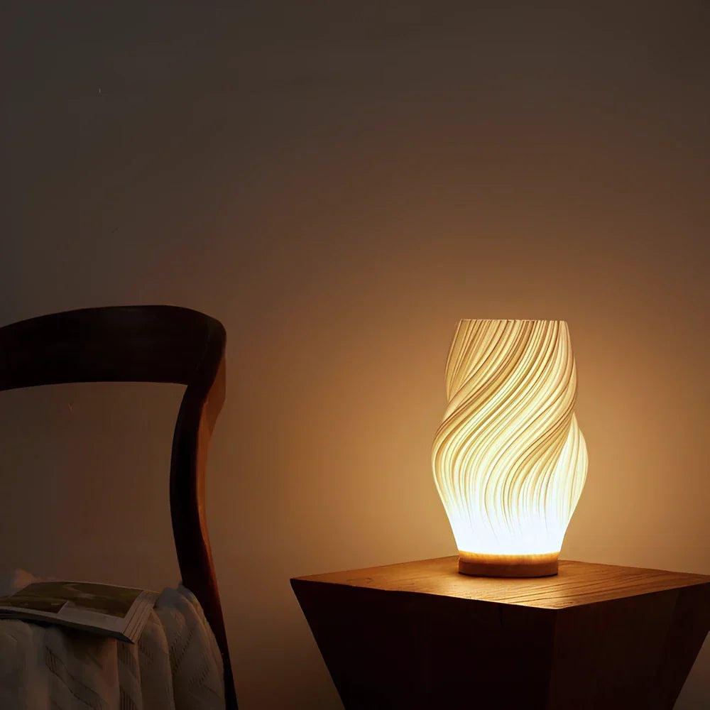 Lampe décorative USB à formes ondulées et intensité réglable