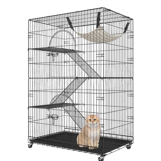 Felineau Cage Intérieure pour Chat — Volière 4 Niveaux avec Accessoires