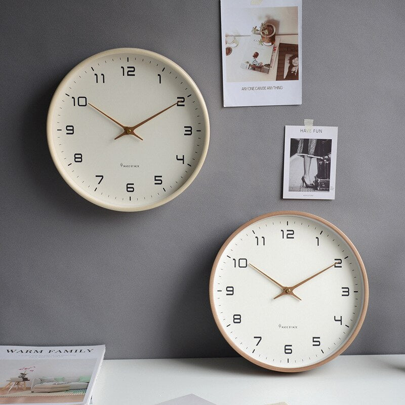 Horloge murale en bois, diamètre 30 cm