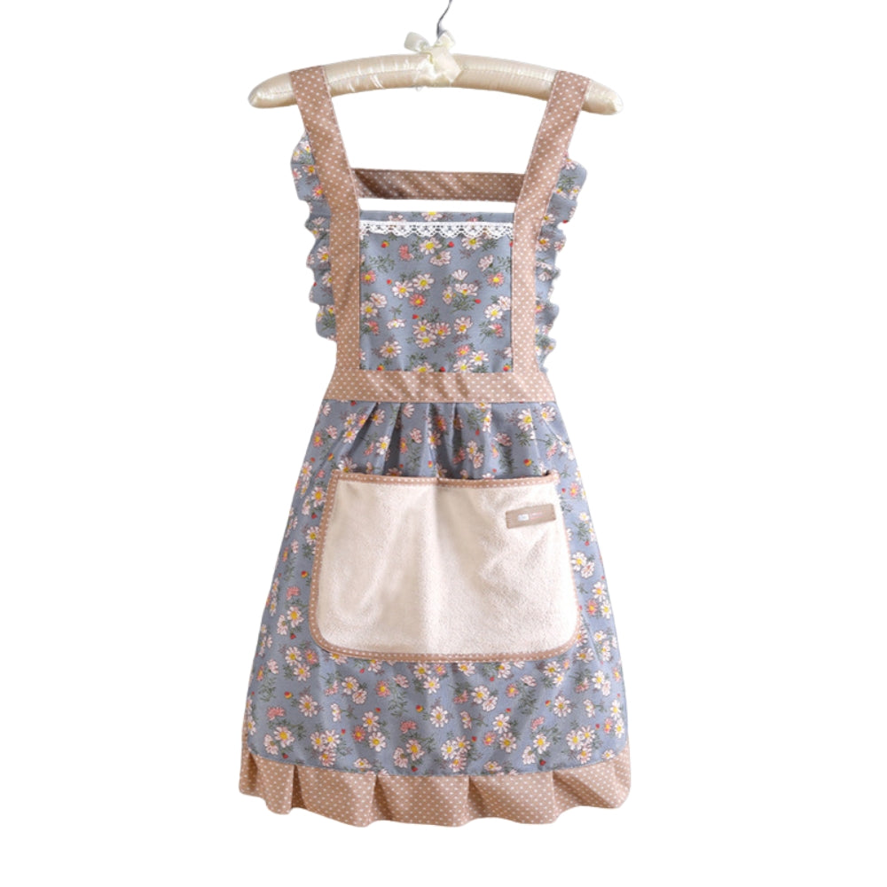 Tablier de cuisine à motif floral avec poches