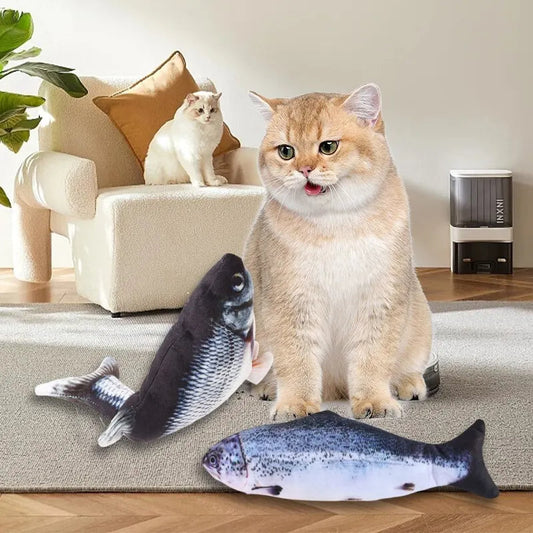 Felineau Jouet Poisson Interactif pour Chat | Poisson Frétillant Rechargeable USB