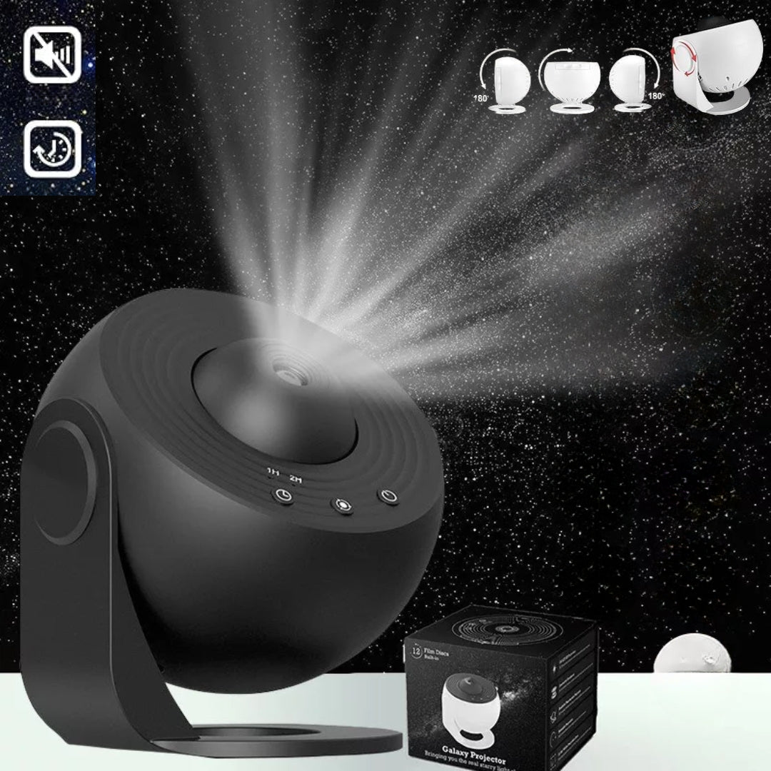 Projecteur d'étoiles LED à rotation 360° et disques de scènes